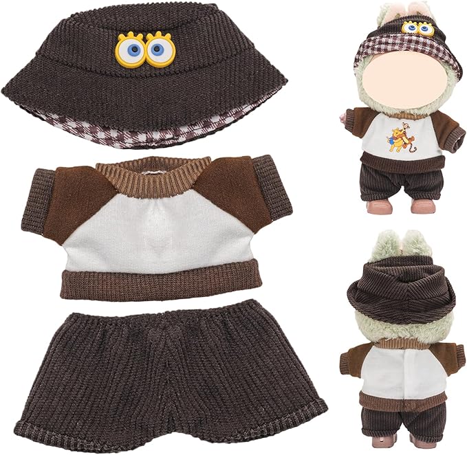 4 Pack—17cm Doll Clothes,Premium Doll Outfit with Accessories,Doll Princess Skirt,Cute Clothes Outfit for 17cm Dolls,End Dolls Fashion Clothing Set(No Dolls and Shoes) (Set N)