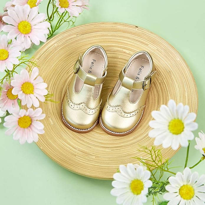 Felix & Flora Toddler Little Girl Mary Jane Dress Shoes - Ballet Flats for Girl Party School Shoes