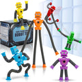 Robot Suction Cup Toys Pop Tubes | 6 PCS-Stretchy Sensory Fidget Toys for Kids Ages 3+ | Perfect for Travel, Party Favors,Autism, Stress Relief | Fun Robot-Shaped Suction Cup Toys