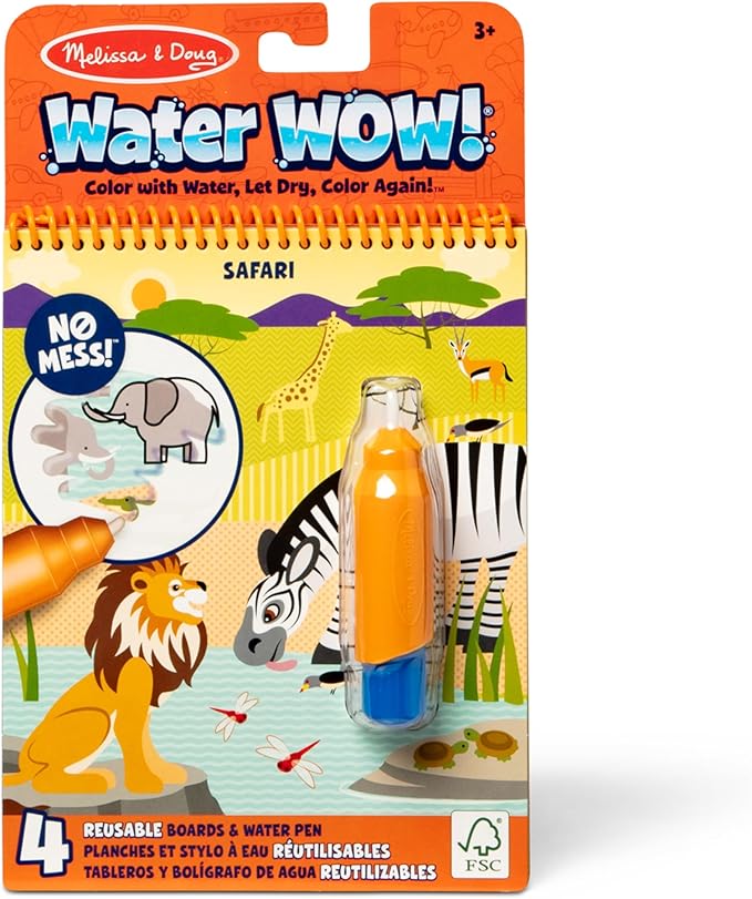 Melissa & Doug On The Go Water Wow! Reusable Water-Reveal Activity Pad - Safari - FSC Certified