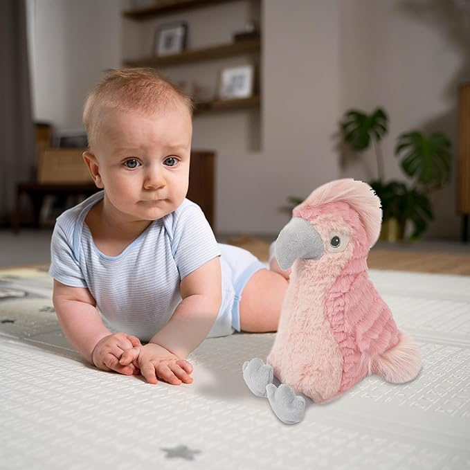 MON AMI Lulu The Cockatoo Parrot Plush – 11”, Cute Parrot Stuffed Animal, Use as Toy/Nursery Room Décor, Great for Kids of All Ages