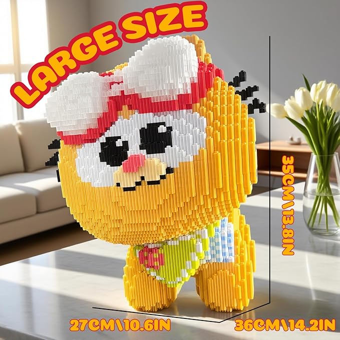 Animal Ginger Cat Micro Building Blocks Set 3D Cute Cat Mini Blocks for Adults Boys and Girls(8000 Pieces)