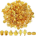 Thyle 120-140 Pcs/ 1 Ib Fall Vase Filler Golden Pumpkin Maple Leaves Acorn Sensory Bin Fillers Small Leaves Tiny Pumpkin Acorn Statue for Fall Thanksgiving Home Table Table Scatters Favor Vase Filler