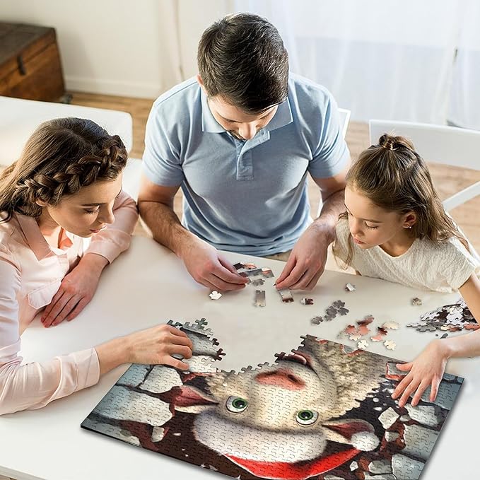 Sheep for Adults Fun 500 Pieces 3D Animal Thickened Wooden Jigsaw Puzzle Stress Relief Education Game Home Decoration Toy Intellectual Game Relaxation and Intelligence 500pcs (52x38cm)