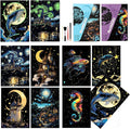 Scratchboard Art for Adult Luminous Scratch Painting Kits, A5 Scratch Art Rainbow Painting Paper 8 Sheet with 4 Tools, Scratchboard for Teens & Adults, Fun Creative Craft Toy/Gifts/Decor, Dreams