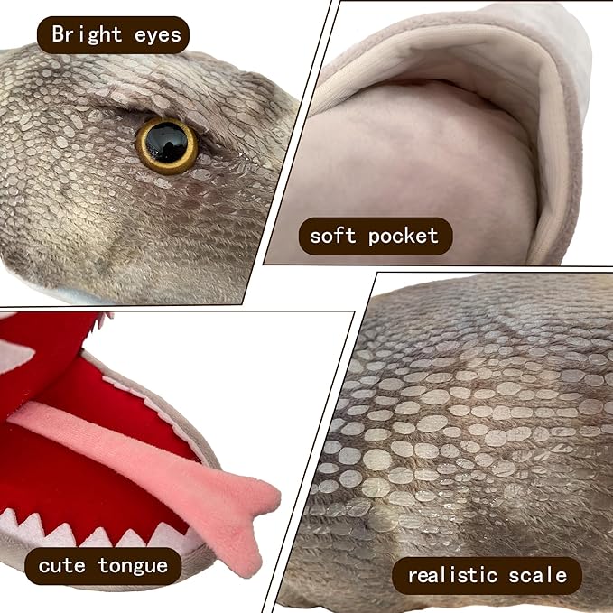 Puppets Hand Puppet Snake Stuffed Puppets,Large Puppet with Movable Mouth Puppet Role Play Story Animal,Soft Stuffed Animal Hand Puppets for Kids Ages 1-3