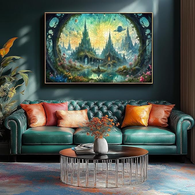 Science Fiction Landscape Jigsaw Puzzle for Adults - Fantasy 1000 Piece with Letters on Back - Challenging Family Game Gift - Finished Size 26.75 x 19.75