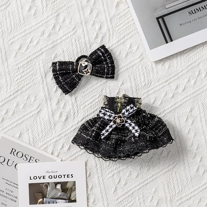 Clothes Set for 17cm Dolls, Skirt Set for 17cm Accessories Suit, Cute Clothes for Dress up Unique Style (Black A)