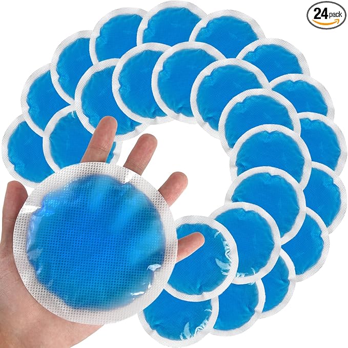 Tutmyrea Reusable Soft Ice Packs - 24 Pack Small Cold Compress for Injuries, Kids, Face, Breast & Allergies