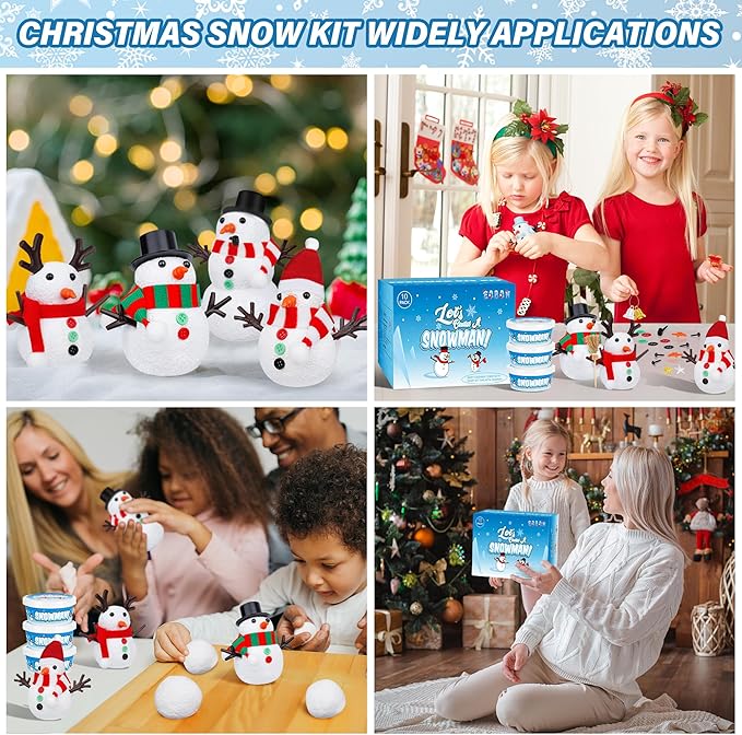 30 Pack Snowman Kit - Build a Snowman Kit DIY Christmas Craft Gifts - Creative Air Dry Clay Modeling Crafts Kit for School Winter Party Activities - Perfect Christmas Activity Gifts for Kids Indoors