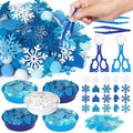 259 Pcs Winter Sensory Bin Items Winter Snowflake Counting Sorting Sensory Bin Filler Fine Motor Felt Acrylic Snowflake Gloves and Hats Counts for Xmas Counting Decor