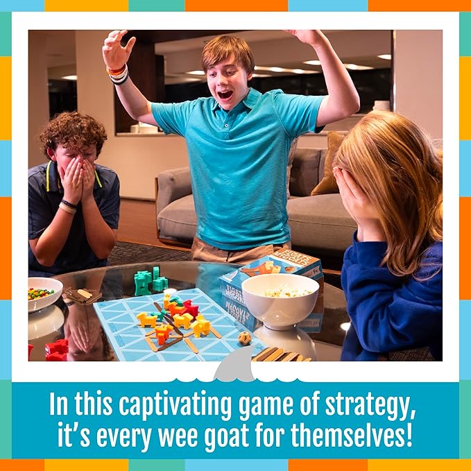 Hootenanny Games Floats McGoats Board Game | Build a Raft & Save Your Goats | Perfect for Family Games | 2-4 Players, Ages 10+