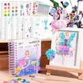 MIROLA KIDS 4 in 1 Poke Craft Kits for Girls, Magic Princess Crafts for Kids Ages 4-8, DIY Activity with Princess Stickers, Watercolor Paint, Diamond Art Gifts for 4 5 6 7 8+ Year Old Girls