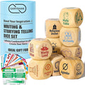 Garybank Creative Writing Prompts Dice Set - Writers Gifts, W/13 Writing Skill Cards - Story Writing/Telling Game for Kids & Adults - Set of 9 Story Cubes for Inspiration - Gifts for Teacher Christmas