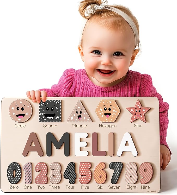 Custom Wooden Name Puzzle, Toddler Toys, Baby Girl Gifts, Gift for Kids, 1st Birthday Gift, Unique New Baby Gift, Wooden Puzzle