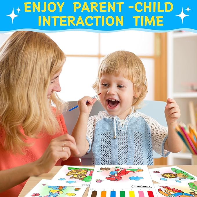 Paint with Water Coloring Books for Kids,Animal Theme Mess Free Watercolor Painting Papers Sets for Toddlers,Water Color Paint Kit,Art Craft Birthday Gift for Ages 1-3, 4-8