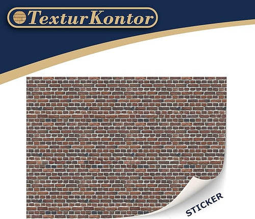 3 Sheets Self-Adhesive Wall Cladding for Dollhouse 1:12 Scale (Smoky Red Bricks)