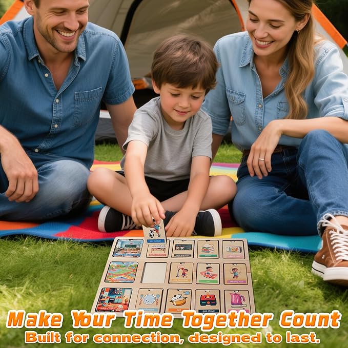 Wooden Peg Puzzle for Toddlers, Educational Peg Puzzles Montessori Toys, Scene Matching Preschool Education Learning Puzzle Toys for Gifts for 2 3 Years Boys Girls