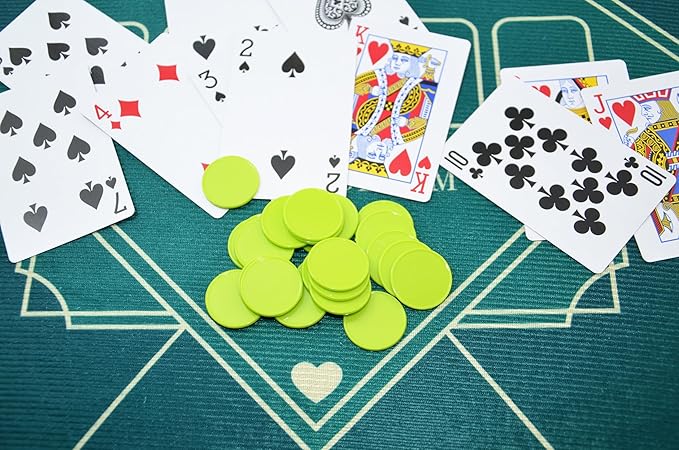 Smartdealspro Set of 100 1 Inch Opaque Plastic Learning Counters Mini Poker Chips Game Tokens with Storage Box (Light Green)