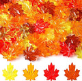 120Pcs Fall Thanksgiving Ornaments, Maple Leaves Vase Filler Acrylic Crystals Gems Table Scatters for Fall Autumn Thanksgiving Halloween Decoration Party Favors Craft Supplies