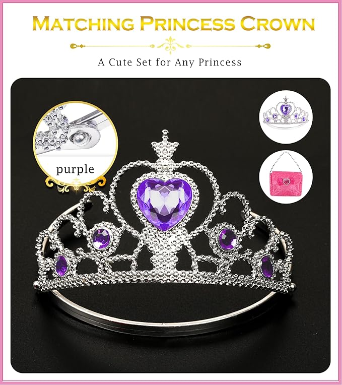 Kids Makeup Kit - Princess Dress Up Shoes, Crowns & Handbag - Pretend Play Fake Makeup Set for Girls, Ages 3-6