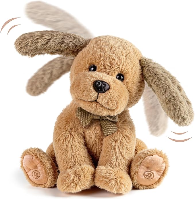 OR OR TU Baby Animated Plush Dog, Interactive Singing Talking Puppy Dog Musical Stuffed Animal Toys, 10”