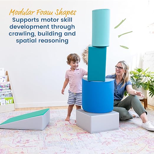 ECR4Kids SoftZone Climb and Crawl Playset, Building Blocks, Contemporary, 5-Piece