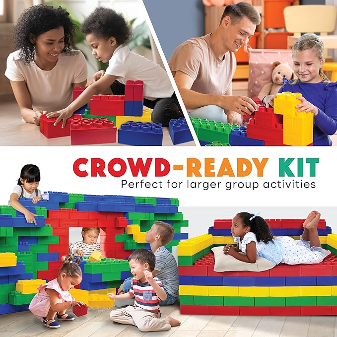 BiggoBlocks Large Building Blocks for Kids Ages 3-8 – 336 Piece Mega Set – Indoor & Outdoor STEM Toy for Boys & Girls