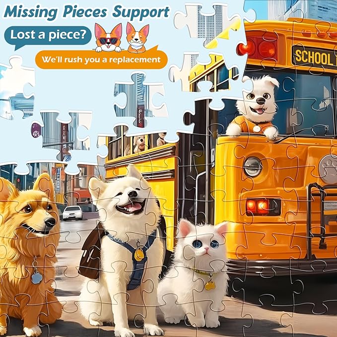 Puzzles for Kids Ages 4-8,100 Piece Puzzles for Kids Dog Cat Puzzle for Kid Ages 4-6 6-8 8-10 Large Piece Jigsaw Puzzle for Children Senior Adult Educational Puzzle Toys Preschool Birthday Gifts