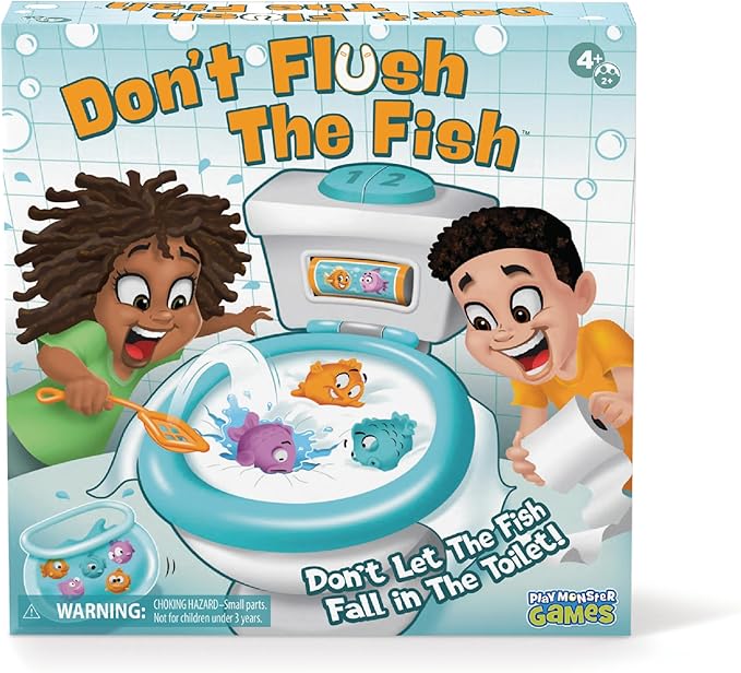 PlayMonster Dont Flush The Fish Board Games for Kids - Strategy Board Games for Family Game Night for Kids and Adults, Fun Balancing Game, Preschool, Toddler Toys, Ages 4+