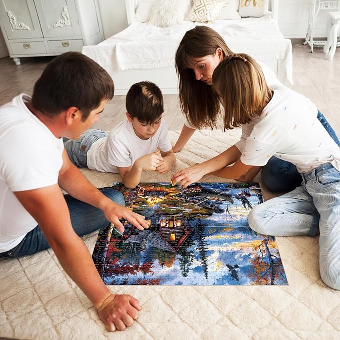 Puzzles for Adults 500 Pieces Puzzle Coutryside Jigsaw Puzzles for Adults Kids Autumn Puzzles Family Challenging Games Great Gift Unique Brain Teaser for Puzzle Enthusiasts, 20.5 x 15in
