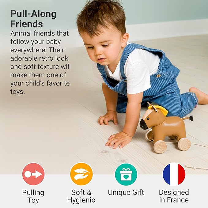 Little Big Friends Horse Pull Toy for Toddlers | Soft Walking Toy with Adjustable Cord | Developmental Play | Charles The Horse