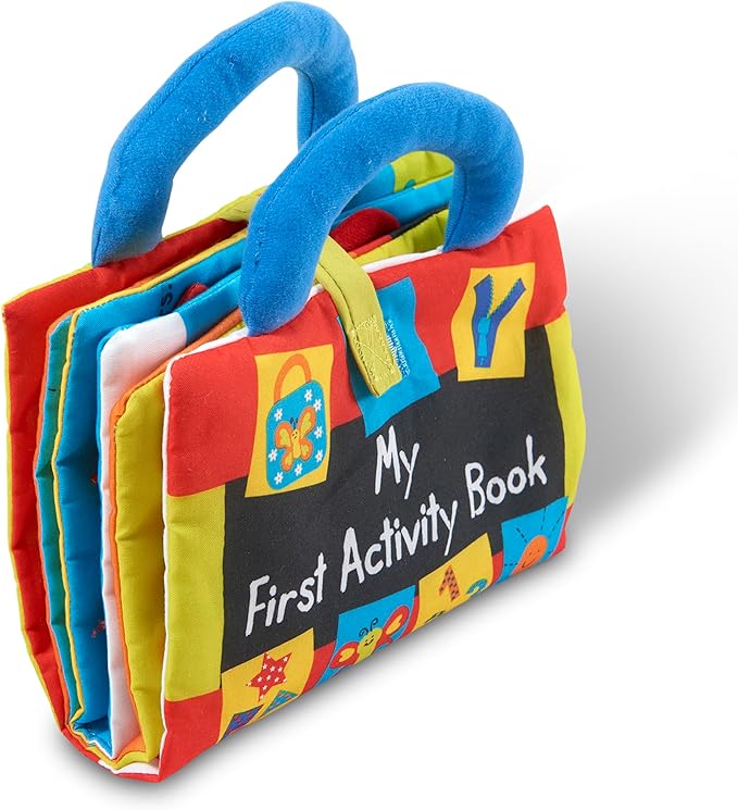 Melissa & Doug K’s Kids My First Activity Book 8-Page Soft Book for Babies and Toddlers Early Learning Developmental Plush Soft Activity for Babies and Toddlers