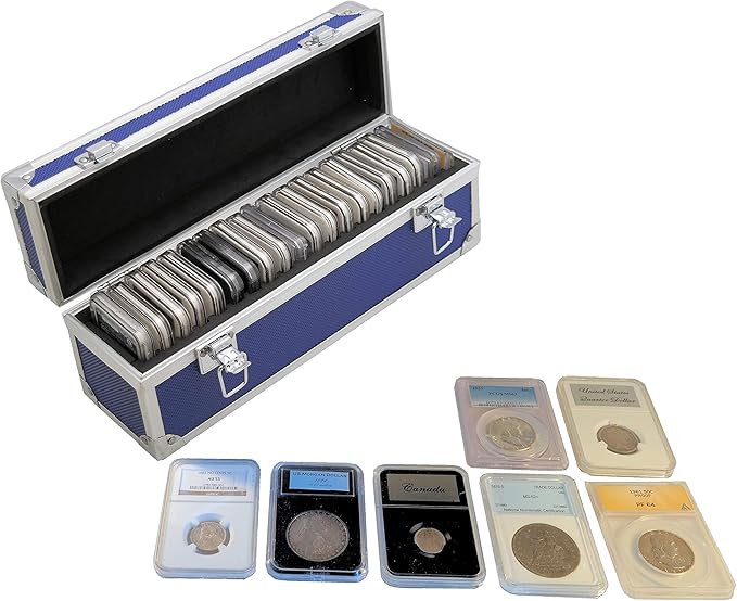 Ursae Minoris Elite Blue Aluminum Box for 20 Certified or Certified-Style Coin Holders NGC, PCGS, ANACS, Elite, Lighthouse, BCW