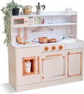 Teamson Kids Wooden Play Kitchen for Toddlers with Accessories, Pretend Cooking Set for Kids Age 3+, White Toy Kitchen Playset, Retro Design, Realistic Features for Boys & Girls, St. Louis Collection