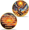 Path of Awakening Sobriety Coin Recovery Medallion with Golden Staircase Cosmic Design AA Token Sober Chip for Spiritual Growth Sobriety Gifts