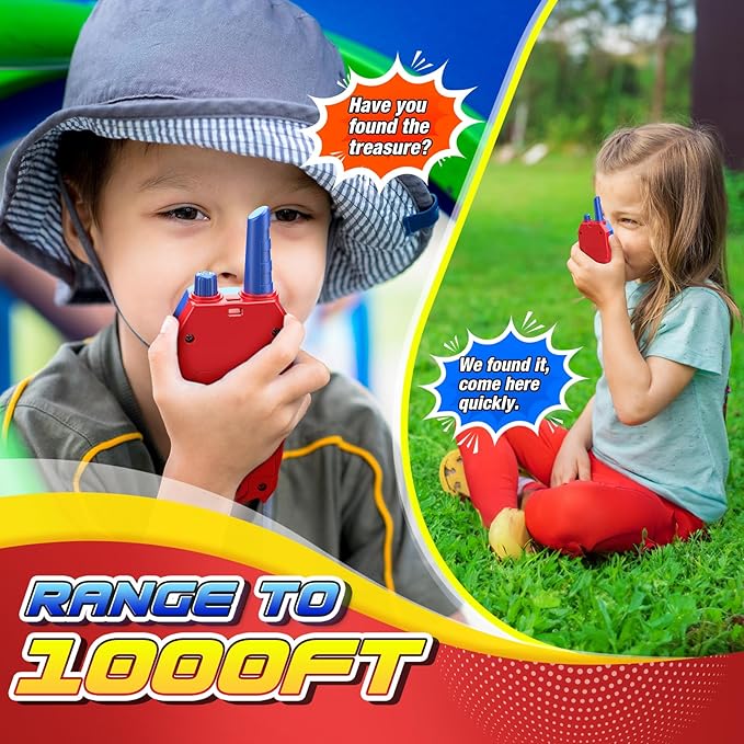 Kids Walkie Talkies for Boys: Toys Gifts for 3 4 5 6 7 8 Year Old Boys Girls Kids Walkie Talkies 2 Pack Outdoor Hiking Stocking Fillers Toy Age 3-8 Year Old Boy Girl Christmas Birthday Gifts Ages 5-7