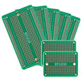 Solderable Breadboard PCB Board Gold-Plated Solder Breadboard for DIY Electronics Projects Apply to Arduino Soldering Projects 3.5"x2.05" (5 Pack + 2 Mini Board, Green)