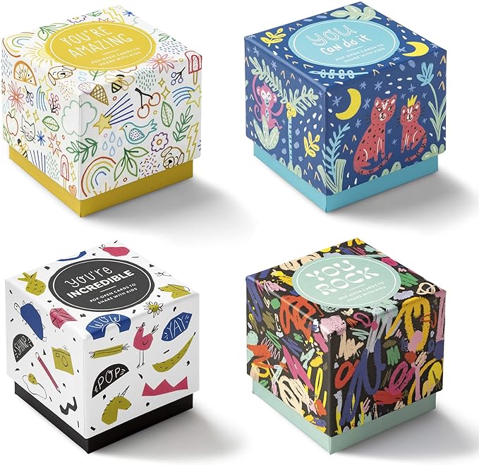 Compendium ThoughtFulls for Kids – 4-Pack of You're Amazing, You Can Do It, You're Incredible, You Rock – 120 Pop-Open Cards to Share with Kids, Each with an Inspiring Message Inside