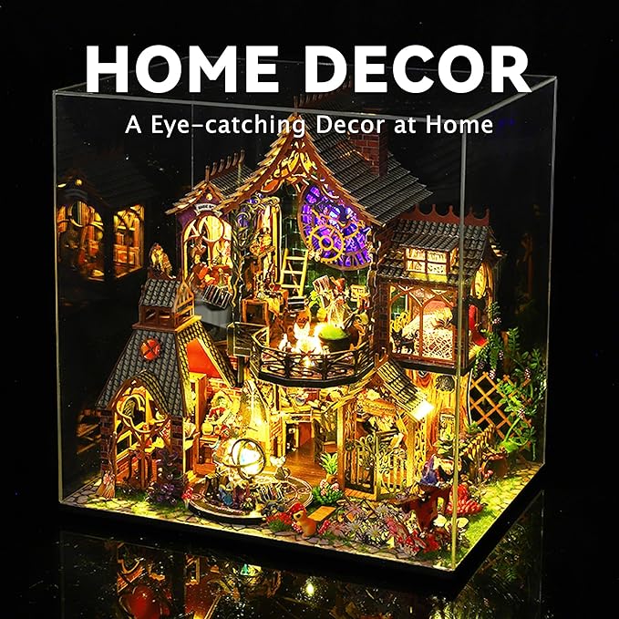 Flever Dollhouse Miniature DIY House Kit Creative Room with Furniture for Romantic Artwork Gift (Magic Forest)