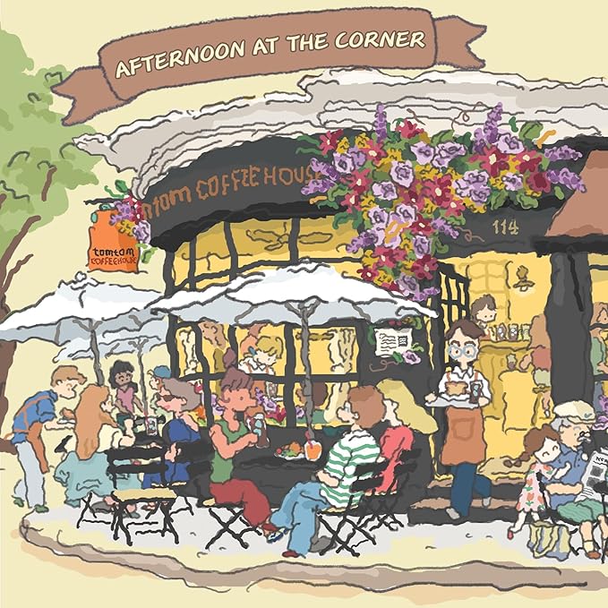 MOMIBOOK Puzzles for Adults 1000 Piece Jigsaw Puzzles of Afternoon at The Corner, Painting Image Sotre Puzzle Challenging Hard Impossible Puzzle, Funny Toys & Games Christmas Birthday Gifts