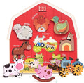 Wooden Montessori Farm Puzzles for Toddlers 1-3 – Interactive Sensory Animal Toys with Textures & Sound -Educational Puzzle & Baby Gifts for Fine Motor Skills & Autism Friendly (8 Puzzles)