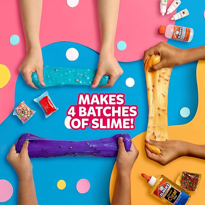 Elmer's Fruity Fusion Slime Kit, Includes Elmer's Clear Glue, Magical Liquid Slime Activator, Clay Color Pigments, Scents, Mixing Bowl, Spoon, 20 Piece Kit