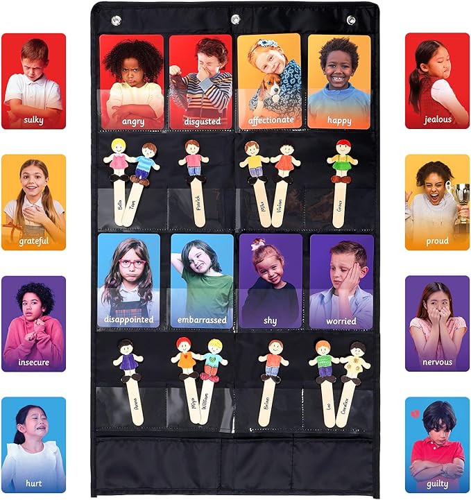 MEROCO Emotion Cards for Kids Aba Therapy Materials Autism Social Emotional Learning Activities Emotions Flash Cards with Feelings Chart Calm Down Corner Supplies Speech Therapy Materials for Toddlers