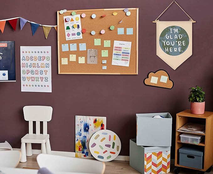 FYSIA I'm Glad You're Here-Classroom Decor-Teacher Gifts-Welcome Poster Gift-Inspirational Positive Affirmation Motivational Quote-Earth Theme-Canvas Hanging Pennant Flag Banner Wall Sign Decor