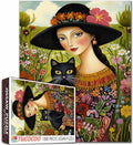 Retro Women Jigsaw Puzzles 1000 Piece Bohemian Jigsaw Puzzles for Adults Abstract Girl Puzzle-Challenging Puzzle Perfect for Game Gifts DIY Home Wall Decor Vintage Figure Art Puzzles