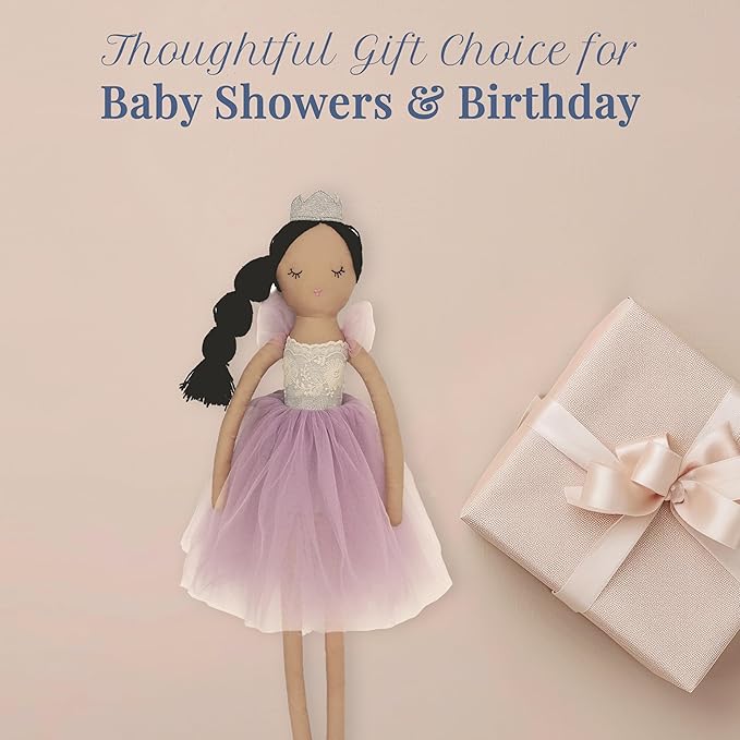 MON AMI Princess Violette Designer Doll – 22”, Soft & Elegant Stuffed Plush Princess Doll, Use as Toy or Room Decor
