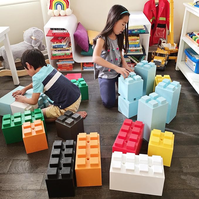 EverBlock 12' x 6' Full Size Plastic Modular Bulk Pack | Giant Building Blocks | Easy to Connect & Reuse | Indoor & Outdoor Use | Build Displays & Structures | Light Blue