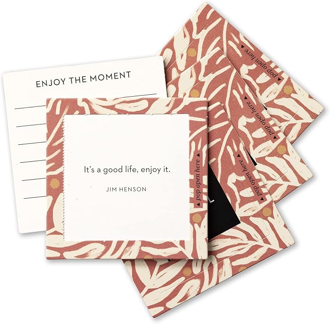 Compendium ThoughtFulls Pop-Open Cards — 4-Pack of Grateful, Live with Intention, Mindfulness, Carpe Diem – 120 Pop-Open Cards, Each with a Different Message Inside