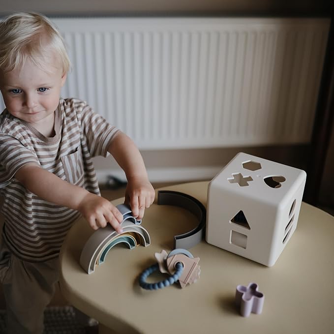 mushie Rainbow Stacker Toy | Made in Denmark (Hillside)